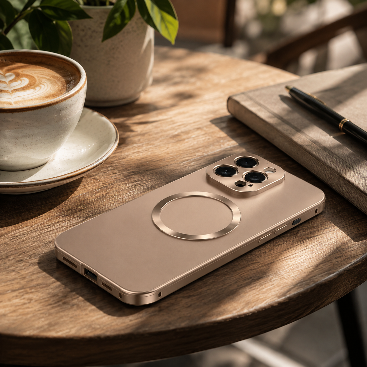 Premium iPhone Case Magnetic Aluminum Alloy Frame Frosted PC Backplate Ultra Thin Shockproof Anti Scratch Anti Fingerprint Non Slip Matte Cover