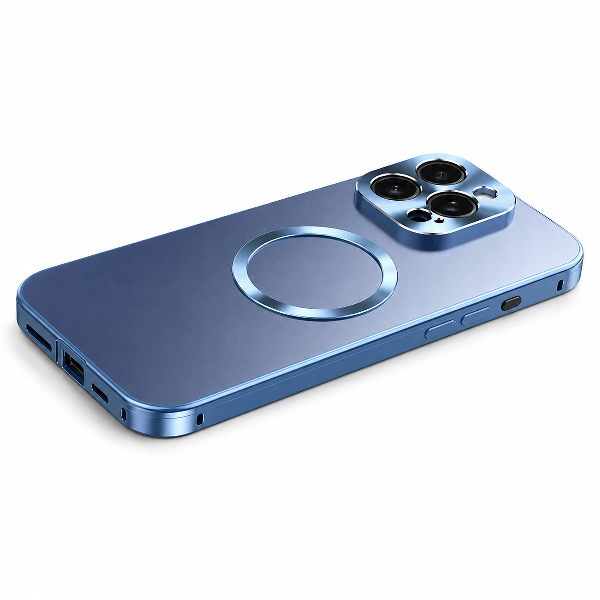 Premium iPhone Case Magnetic Aluminum Alloy Frame Frosted PC Backplate Ultra Thin Shockproof Anti Scratch Anti Fingerprint Non Slip Matte Cover