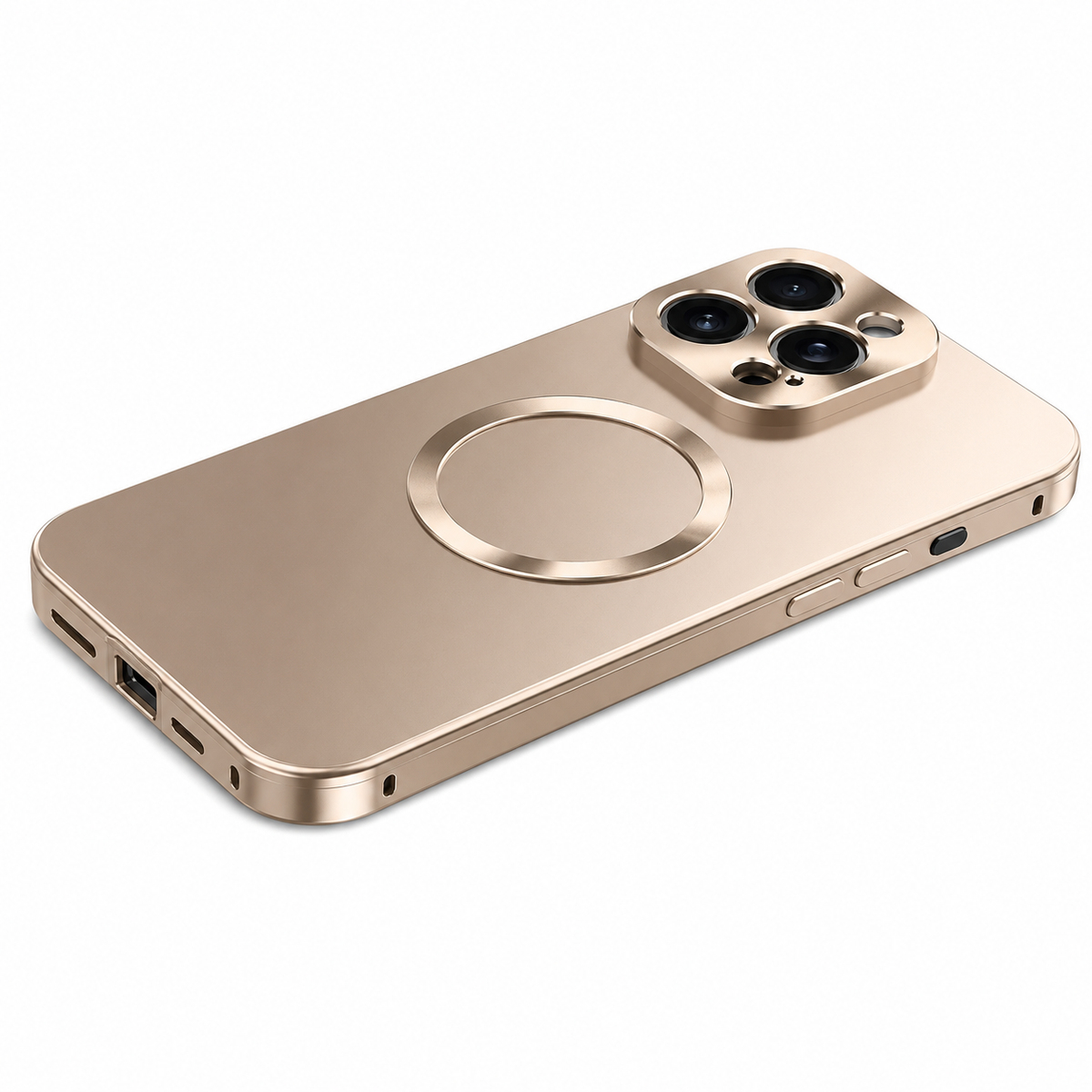 Premium iPhone Case Magnetic Aluminum Alloy Frame Frosted PC Backplate Ultra Thin Shockproof Anti Scratch Anti Fingerprint Non Slip Matte Cover
