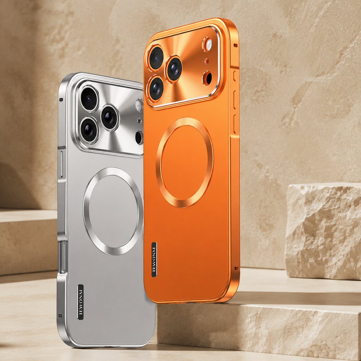 Premium iPhone Case Magnetic Aluminum Alloy Frame Frosted PC Backplate Ultra Thin Shockproof Anti Scratch Matte Non Slip Protective Cover