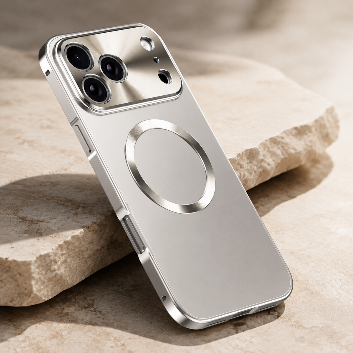 Premium iPhone Case Magnetic Aluminum Alloy Frame Frosted PC Backplate Ultra Thin Shockproof Anti Scratch Matte Non Slip Protective Cover