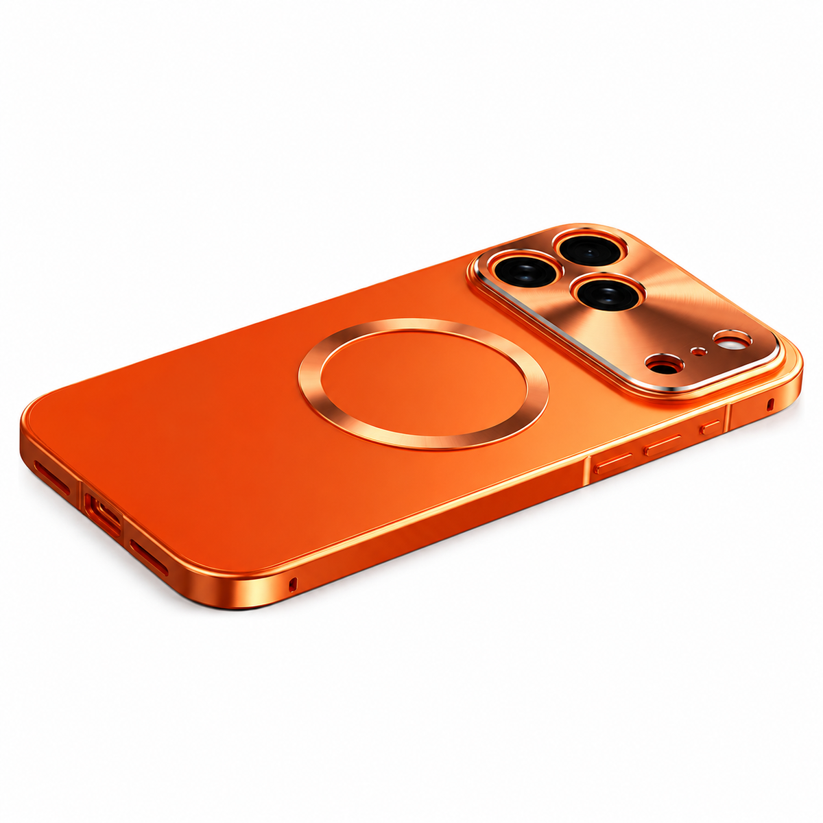 Premium iPhone Case Magnetic Aluminum Alloy Frame Frosted PC Backplate Ultra Thin Shockproof Anti Scratch Matte Non Slip Protective Cover