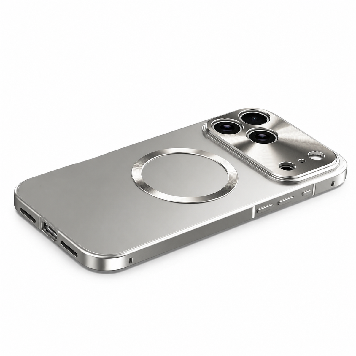 Premium iPhone Case Magnetic Aluminum Alloy Frame Frosted PC Backplate Ultra Thin Shockproof Anti Scratch Matte Non Slip Protective Cover