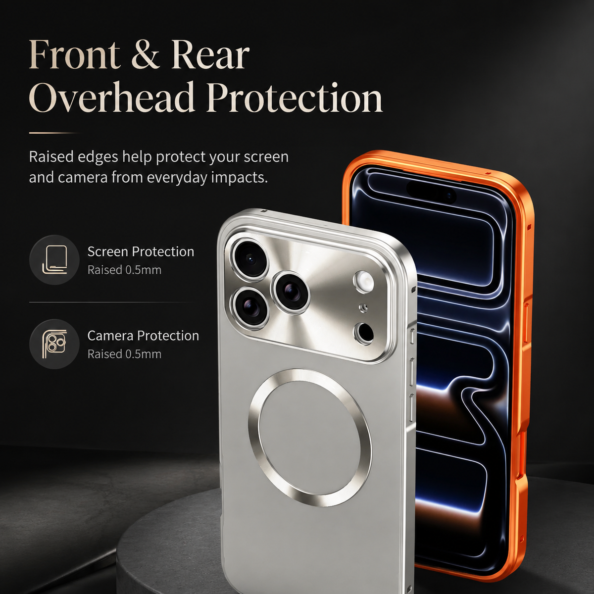 Premium iPhone Case Magnetic Aluminum Alloy Frame Frosted PC Backplate Ultra Thin Shockproof Anti Scratch Matte Non Slip Protective Cover