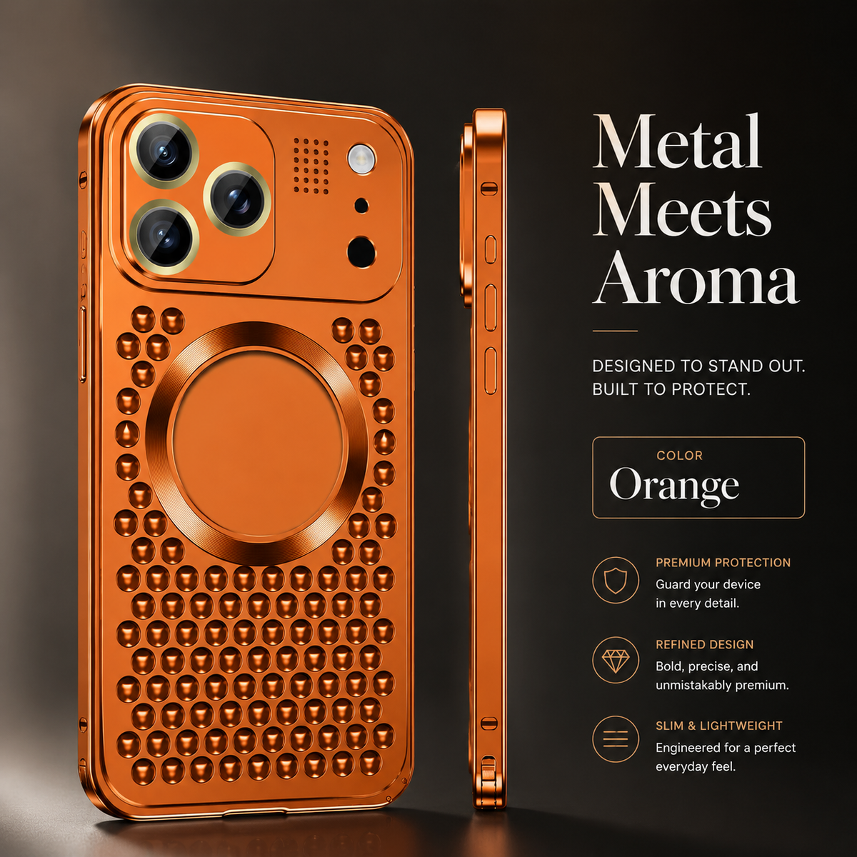 Premium iPhone Case Magnetic Aluminum Alloy Frame Shockproof Protective Cover Heat Dissipation Metal Design Camera Lens Guard Anti Fall Slim Lightweight