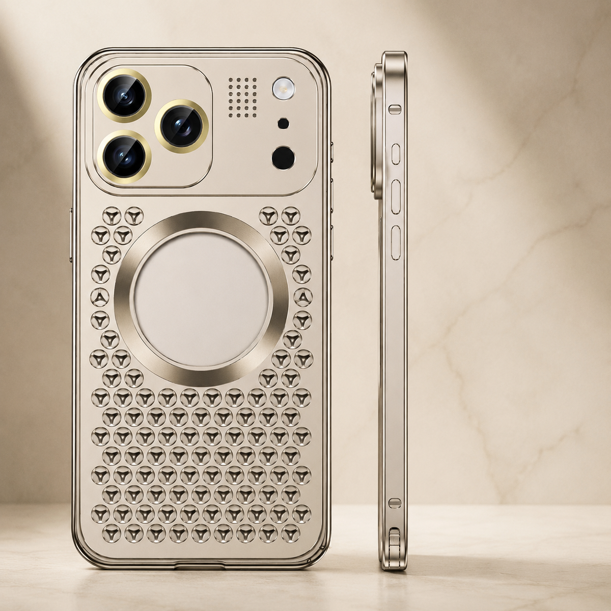 Premium iPhone Case Magnetic Aluminum Alloy Frame Shockproof Protective Cover Heat Dissipation Metal Design Camera Lens Guard Anti Fall Slim Lightweight