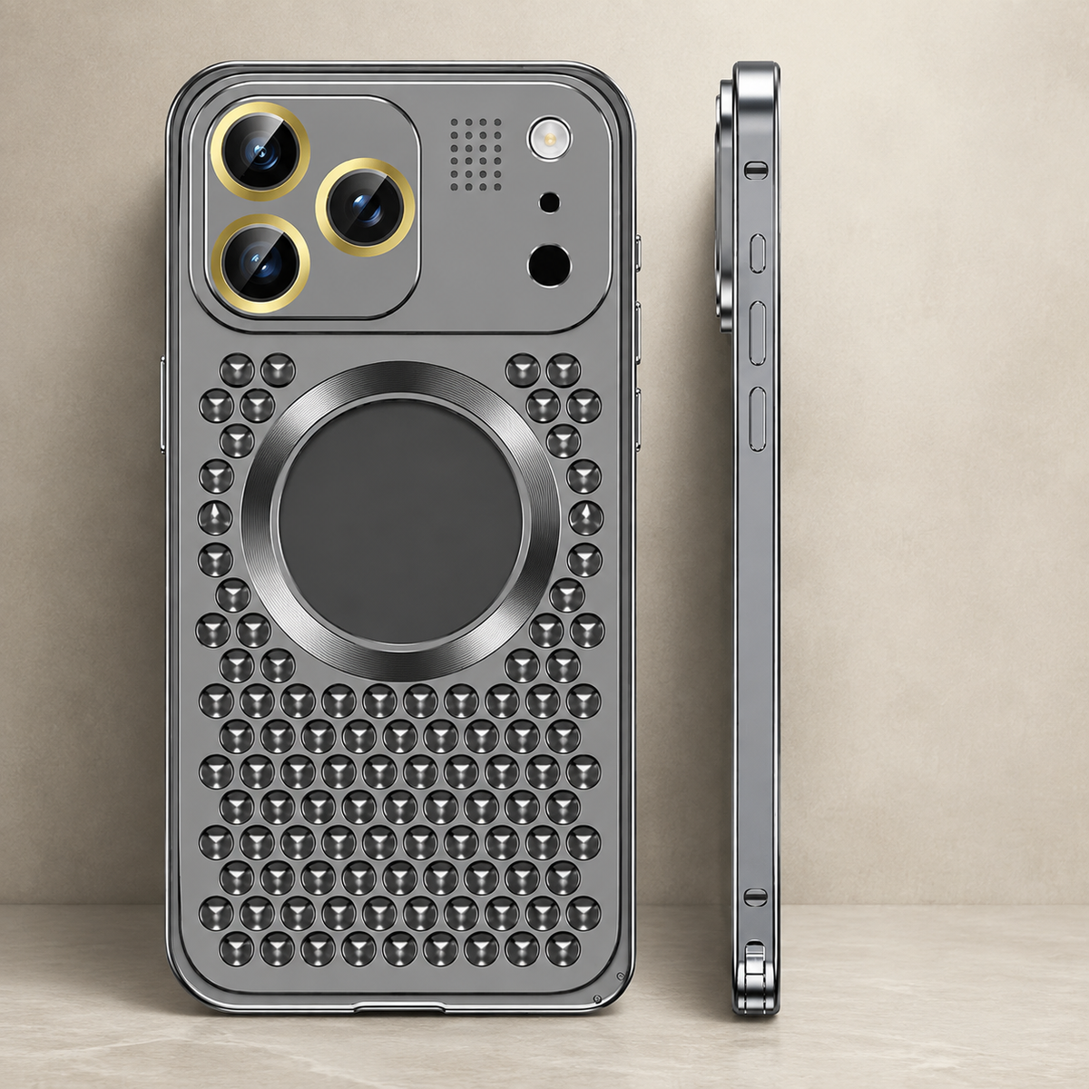 Premium iPhone Case Magnetic Aluminum Alloy Frame Shockproof Protective Cover Heat Dissipation Metal Design Camera Lens Guard Anti Fall Slim Lightweight