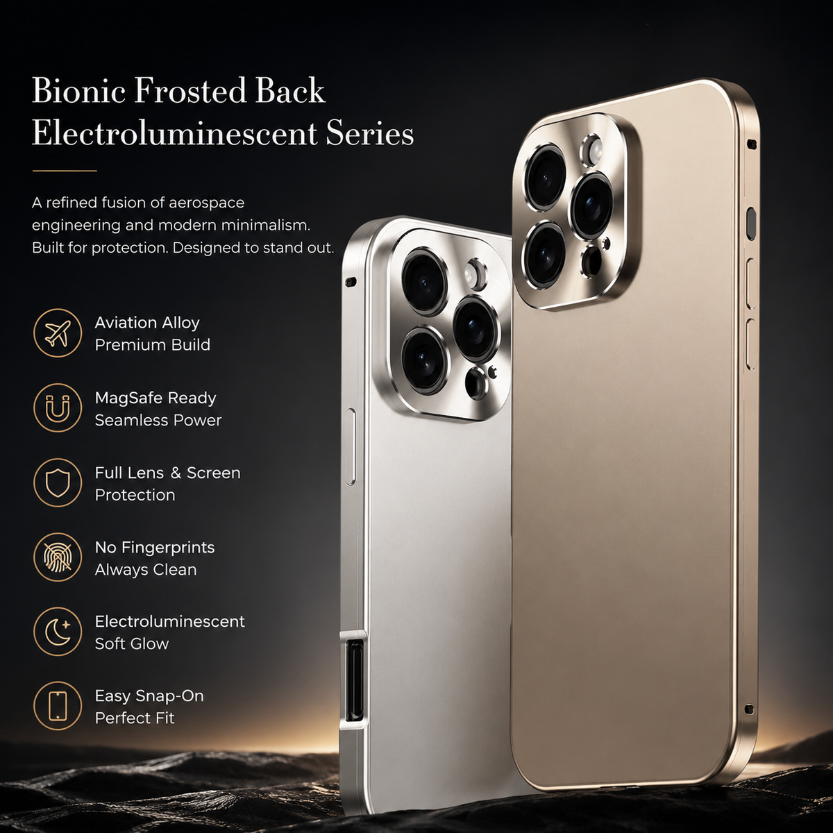 Premium iPhone Case Magnetic Aluminum Frame Shockproof Protective Cover Camera Lens Protection Wireless Charging Anti Scratch Slim Metal Full Coverage