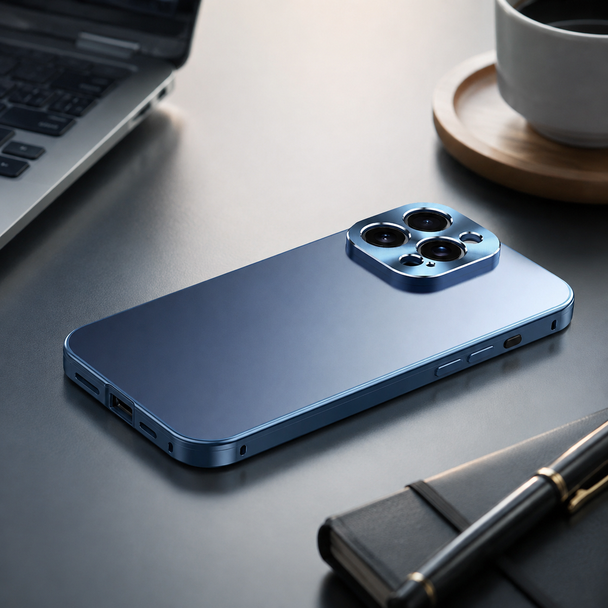 Premium iPhone Case Magnetic Aluminum Frame Shockproof Protective Cover Camera Lens Protection Wireless Charging Anti Scratch Slim Metal Full Coverage
