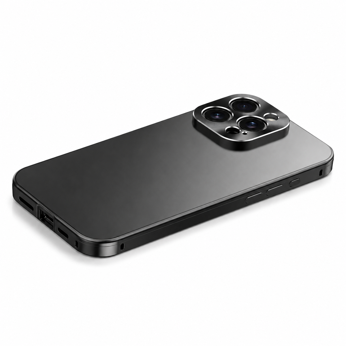 Premium iPhone Case Magnetic Aluminum Frame Shockproof Protective Cover Camera Lens Protection Wireless Charging Anti Scratch Slim Metal Full Coverage