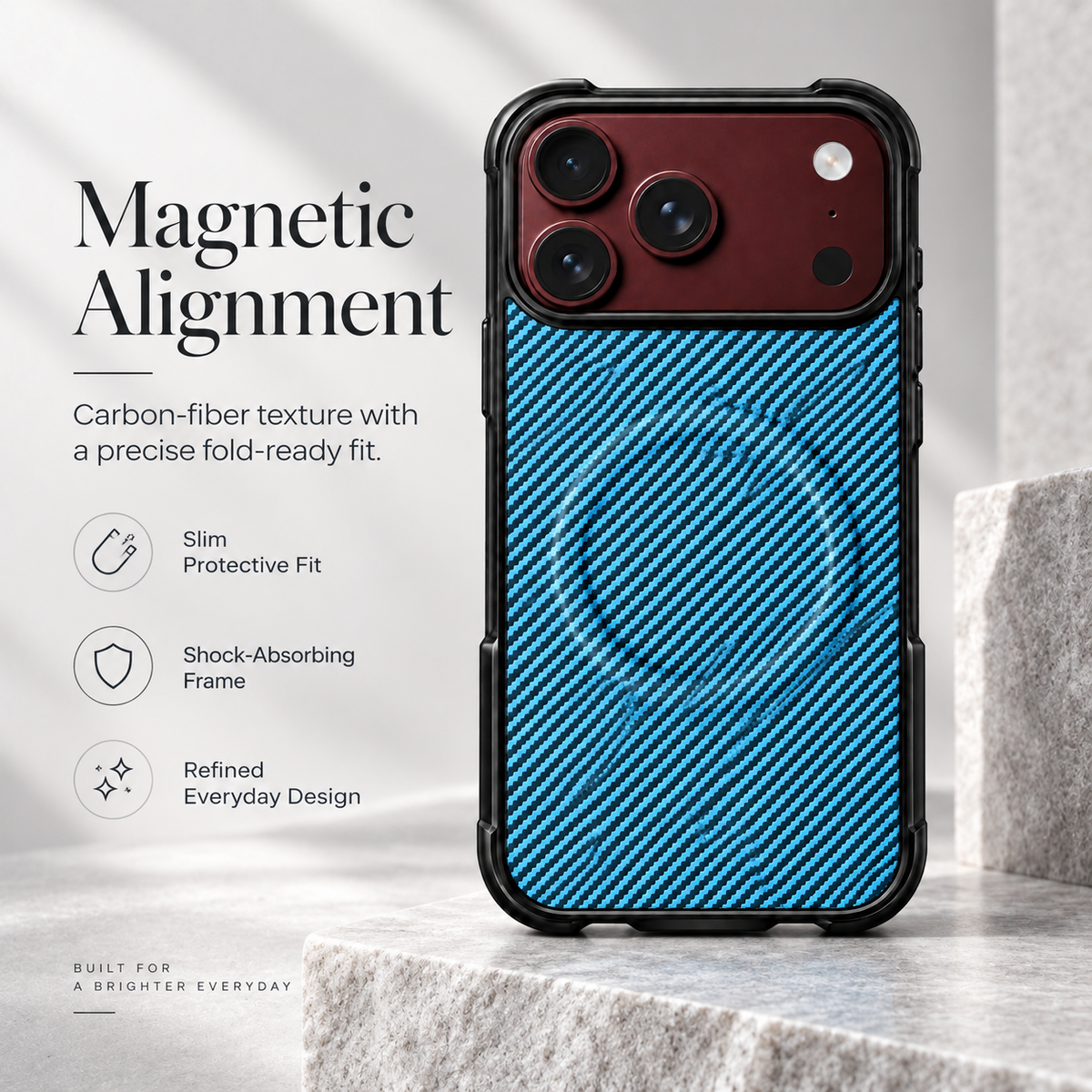 Premium iPhone Case Magnetic Carbon Fiber Pattern Soft TPU MagSafe Foldable Cover Shockproof Anti Knock Slim Non Slip Durable Protective Phone Cover Shell Case