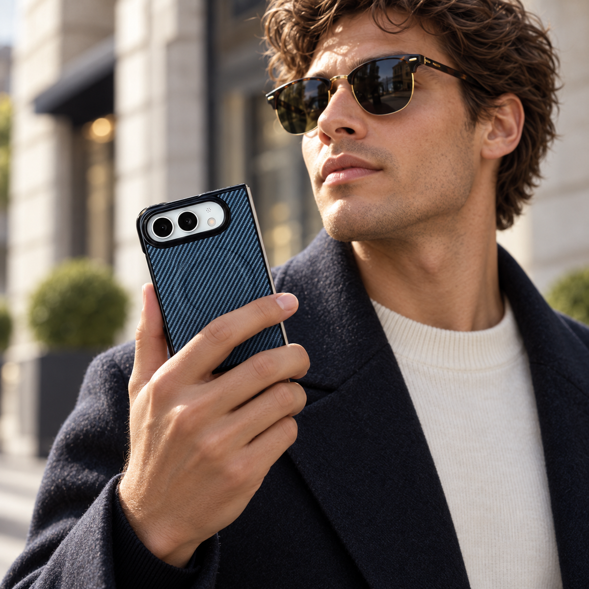 Premium iPhone Case Magnetic Carbon Fiber Pattern Soft TPU MagSafe Foldable Cover Shockproof Anti Knock Slim Non Slip Durable Protective Phone Cover Shell Case