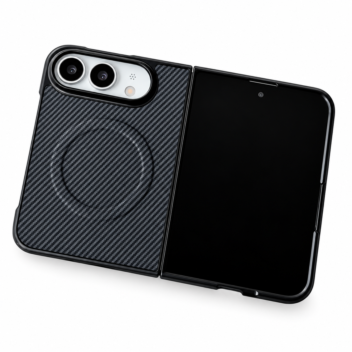 Premium iPhone Case Magnetic Carbon Fiber Pattern Soft TPU Shockproof Anti Knock Slim Protective Durable Non Slip Wireless Charging Phone Cover Shell Case