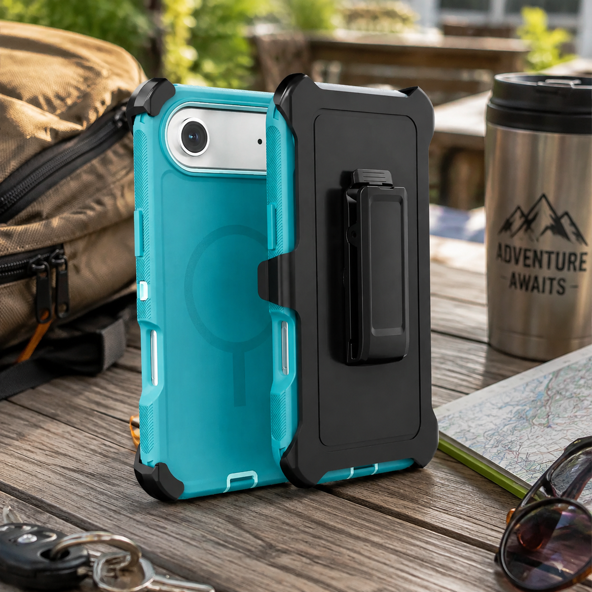 Premium iPhone Case Magnetic Defender Shockproof TPU PC Armor Belt Clip Holder MagSafe Compatible Full Port Protection Non Slip Heavy Duty Cover Style