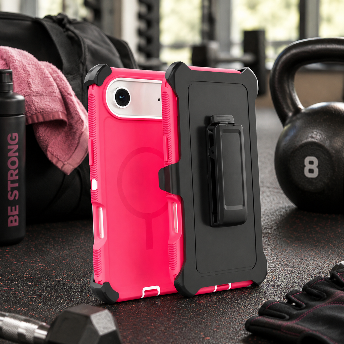 Premium iPhone Case Magnetic Defender Shockproof TPU PC Armor Belt Clip Holder MagSafe Compatible Full Port Protection Non Slip Heavy Duty Cover Style