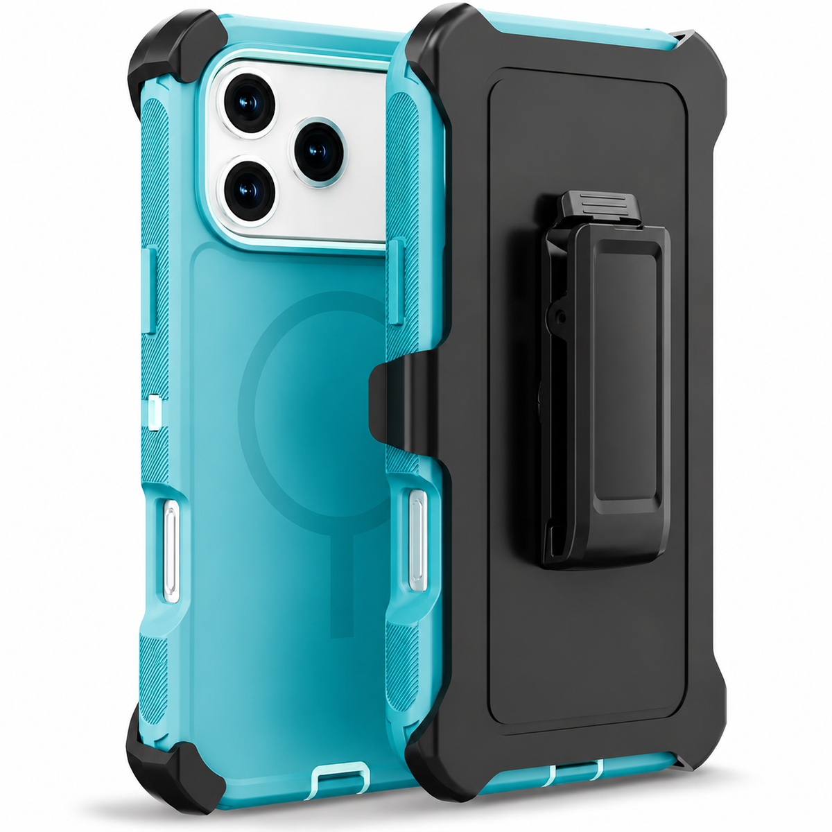 Premium iPhone Case Magnetic Defender Shockproof TPU PC Armor Belt Clip Holder MagSafe Compatible Full Port Protection Non Slip Heavy Duty Cover Style