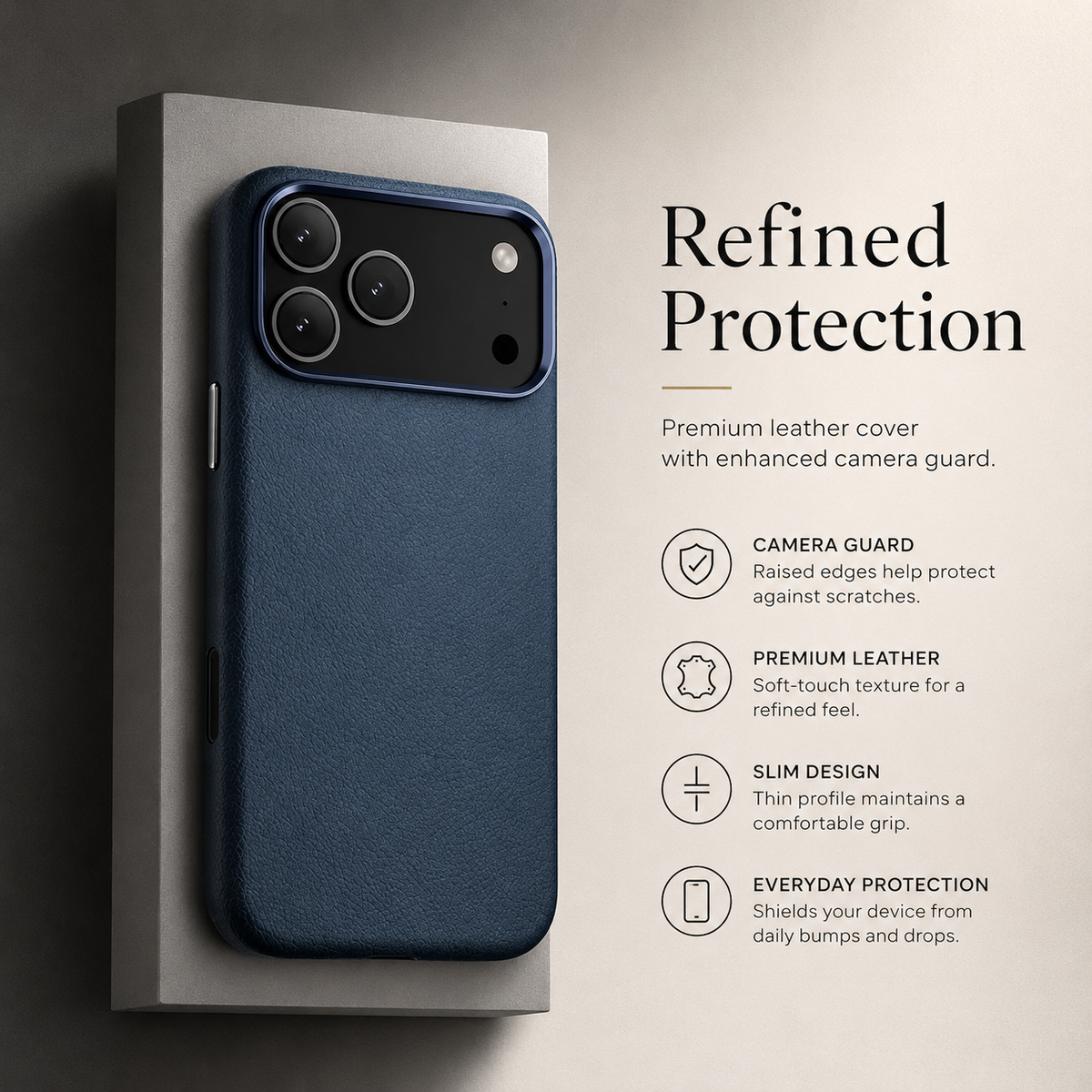 Premium iPhone Case Magnetic Leather Cover Metal Camera Protection Shockproof Anti Fingerprint Full Coverage MagSafe Wireless Charging Slim Protective