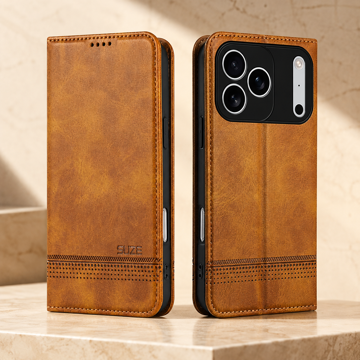 Premium iPhone Case Magnetic Leather Wallet Protective Cover Anti Scratch Dustproof Slim Card Storage Soft Touch Non Slip Full Coverage Folio Case