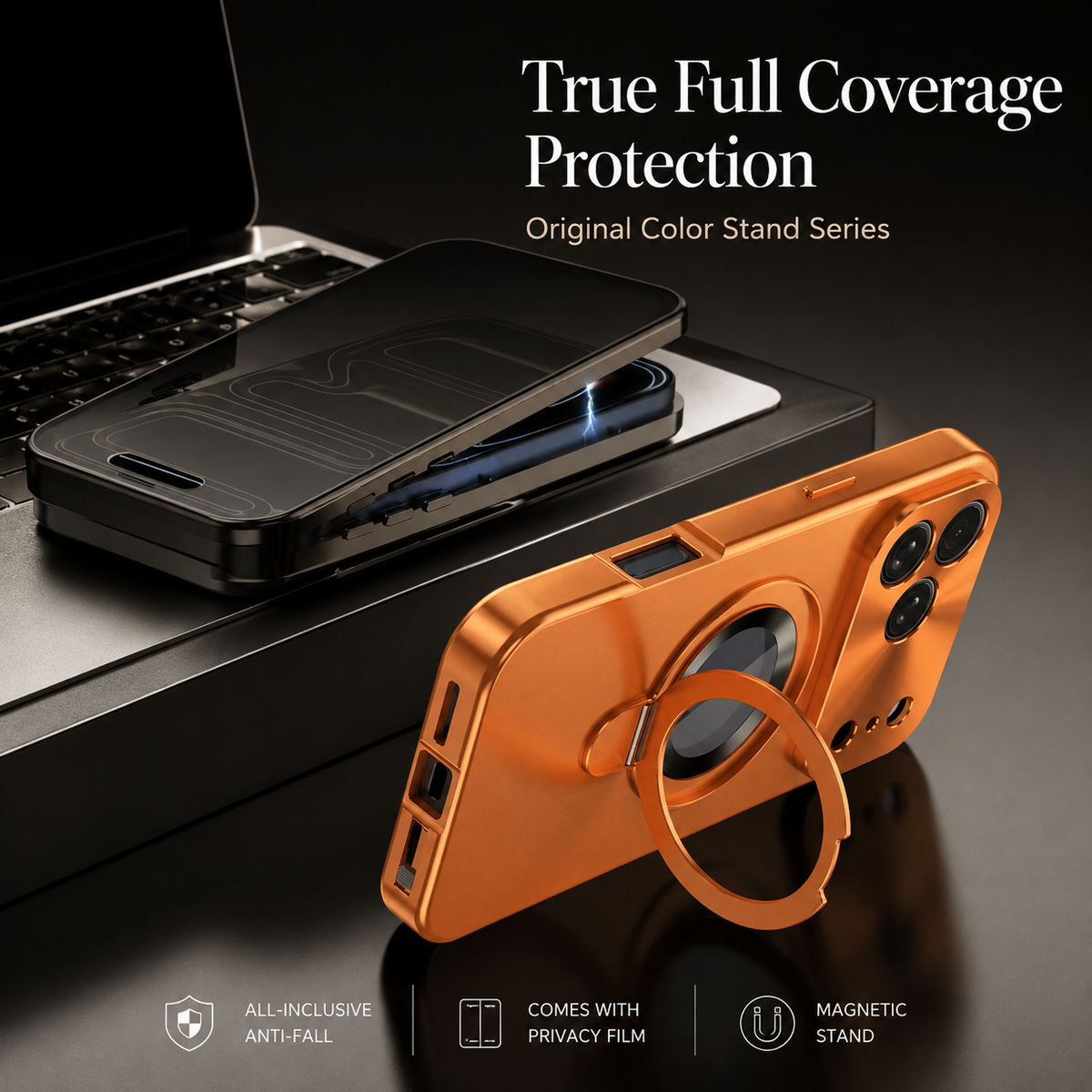 Premium iPhone Case Magnetic Metal Frame Glass Back Shockproof Full Coverage Protective Cover Anti Scratch Anti Fingerprint Non Slip Mirror Clear Tough Case