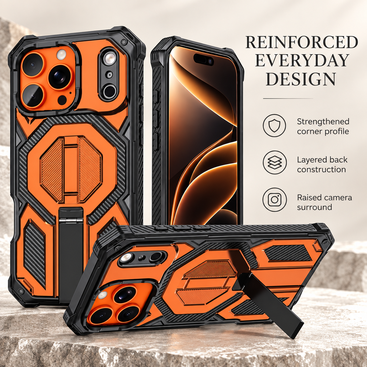 Premium iPhone Case Magnetic Military Grade Shockproof Heavy Shock Absorption Anti Drop Rugged Slim Durable Tough Full Protective Phone Cover Shell Case