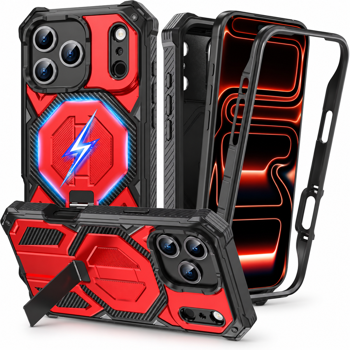 Premium iPhone Case Magnetic Military Grade Shockproof Heavy Shock Absorption Anti Drop Rugged Slim Durable Tough Full Protective Phone Cover Shell Case