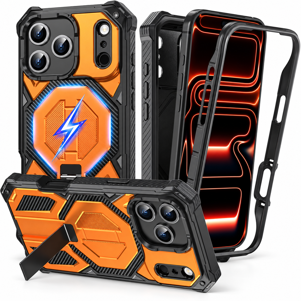 Premium iPhone Case Magnetic Military Grade Shockproof Heavy Shock Absorption Anti Drop Rugged Slim Durable Tough Full Protective Phone Cover Shell Case