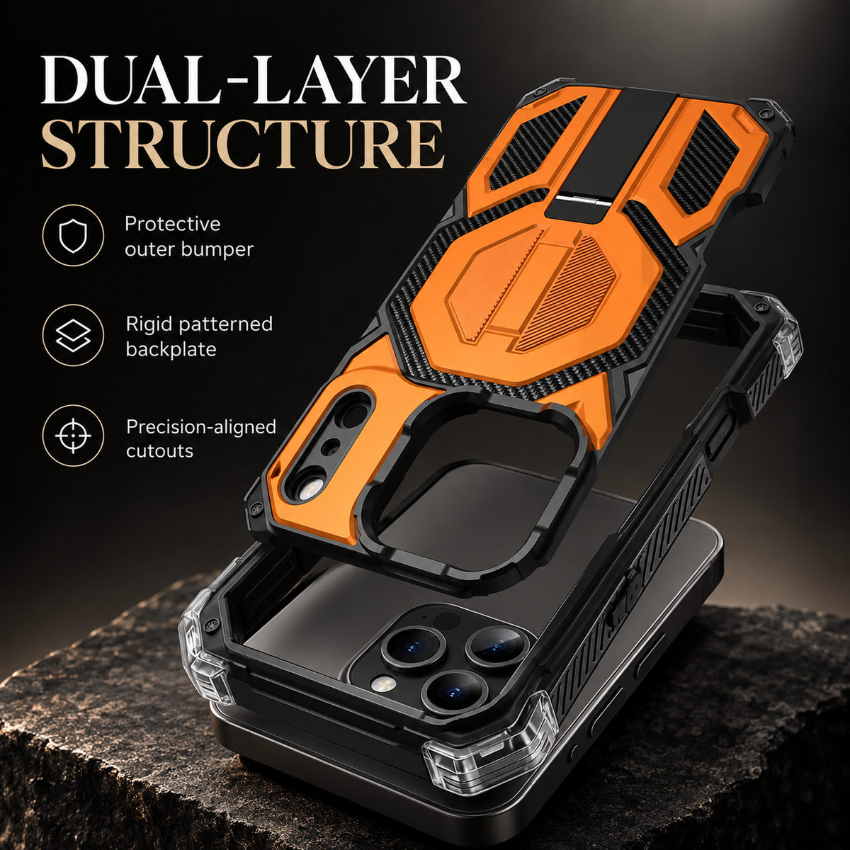 Premium iPhone Case Magnetic Military Grade Shockproof Heavy Shock Absorption Anti Drop Rugged Slim Durable Tough Full Protective Phone Cover Shell Case