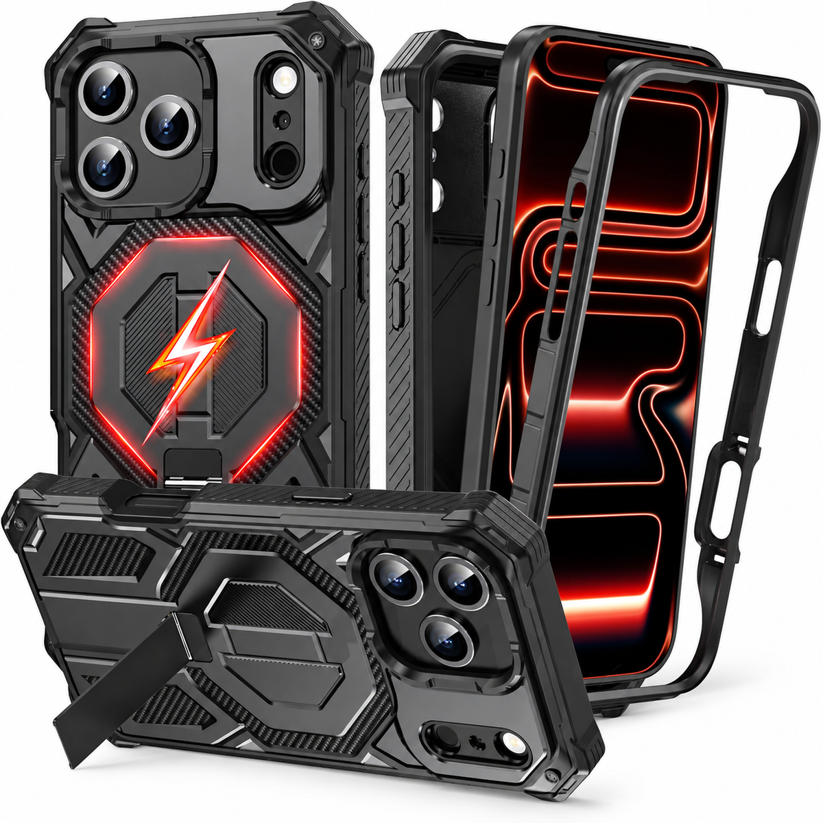 Premium iPhone Case Magnetic Military Grade Shockproof Heavy Shock Absorption Anti Drop Rugged Slim Durable Tough Full Protective Phone Cover Shell Case