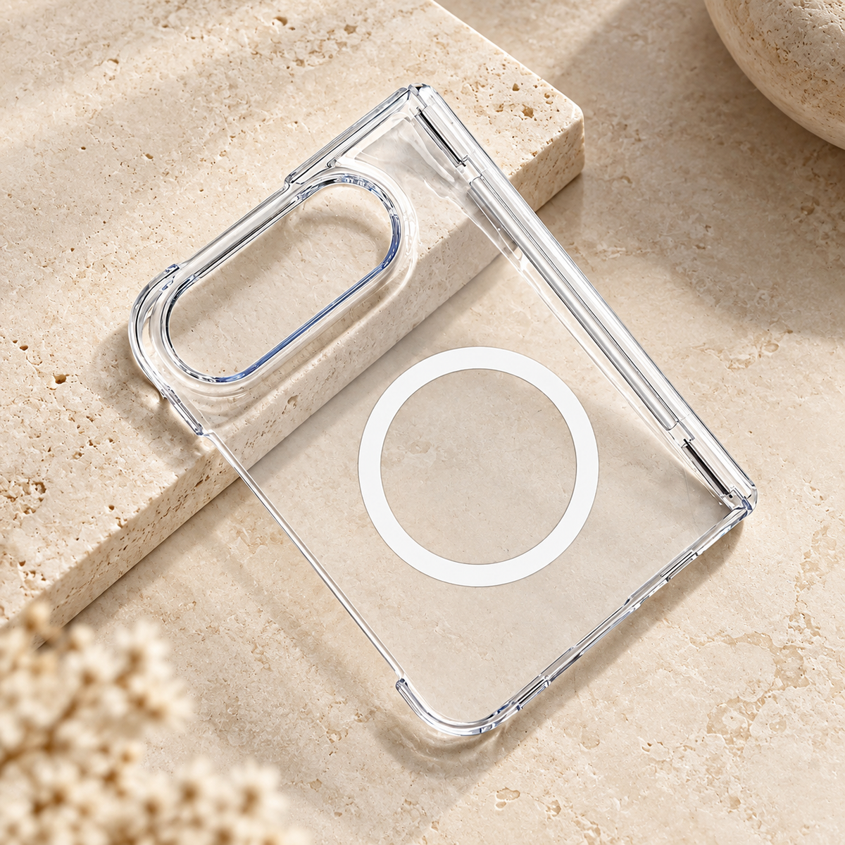 Premium iPhone Case Magnetic Minimalist High Transparency Skin Friendly Acrylic Shockproof Slim Clear Protective Anti Scratch Durable Phone Cover Case