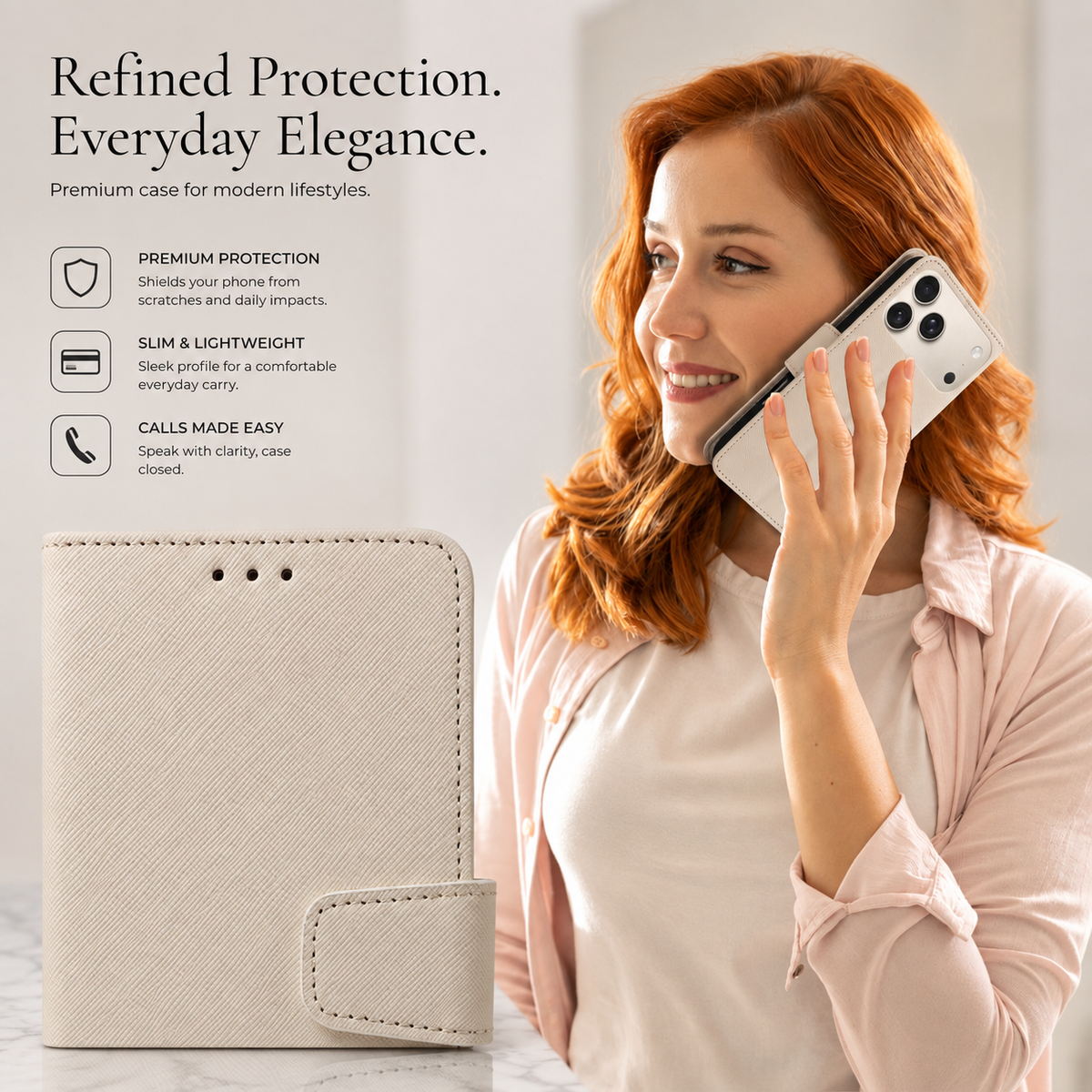 Premium iPhone Case Magnetic PU Leather Wallet Shockproof Protective Cover Anti Scratch Non Slip Slim Card Storage Soft Touch Full Coverage Fashion