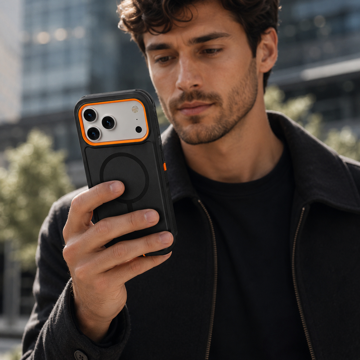 Premium iPhone Case Magnetic Protective Cover Rugged Defense Shockproof Armor Dual Layer Belt Clip Full Port Protection Anti Slip Grip Heavy Duty Case