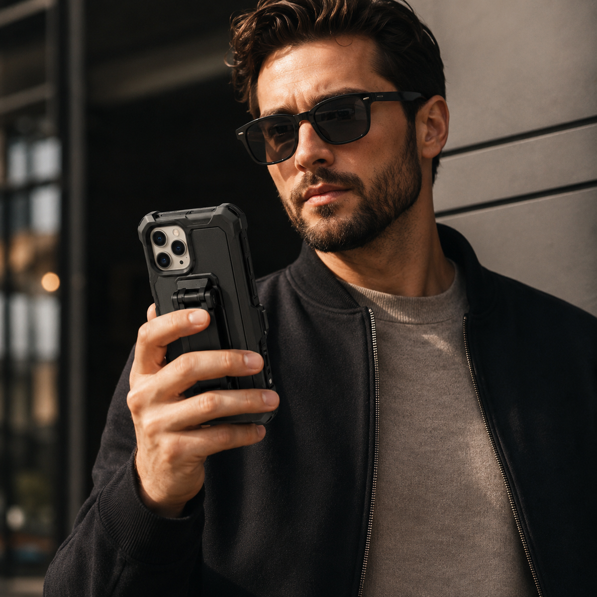 Premium iPhone Case Magnetic Protective Cover Rugged Defense Shockproof Armor Dual Layer Belt Clip Full Port Protection Anti Slip Grip Heavy Duty Case