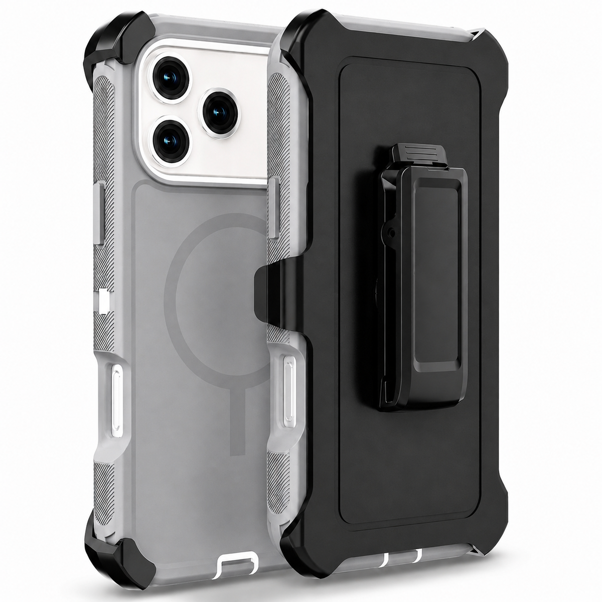 Premium iPhone Case Magnetic Protective Cover Rugged Defense Shockproof Armor Dual Layer Belt Clip Full Port Protection Anti Slip Grip Heavy Duty Case