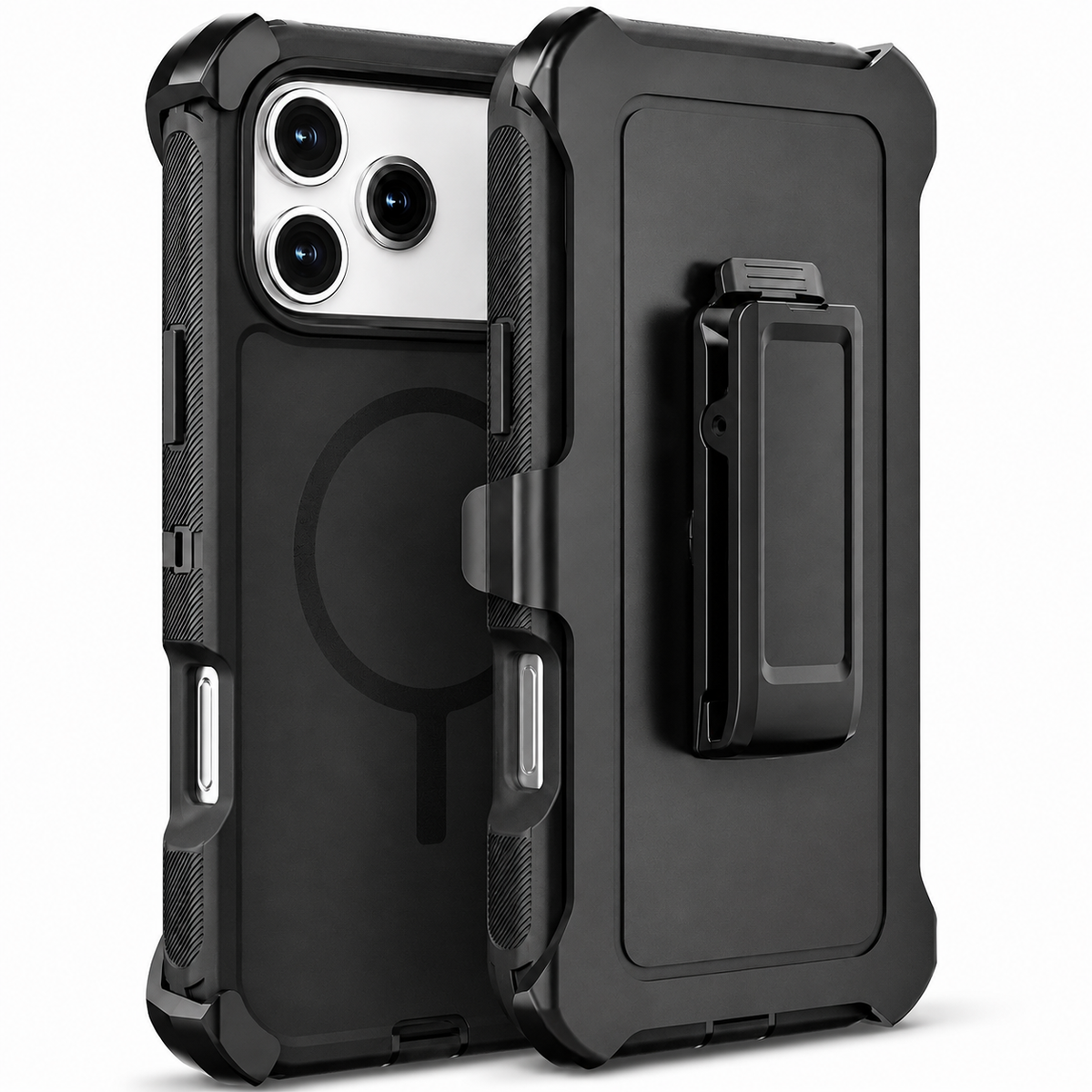 Premium iPhone Case Magnetic Protective Cover Rugged Defense Shockproof Armor Dual Layer Belt Clip Full Port Protection Anti Slip Grip Heavy Duty Case
