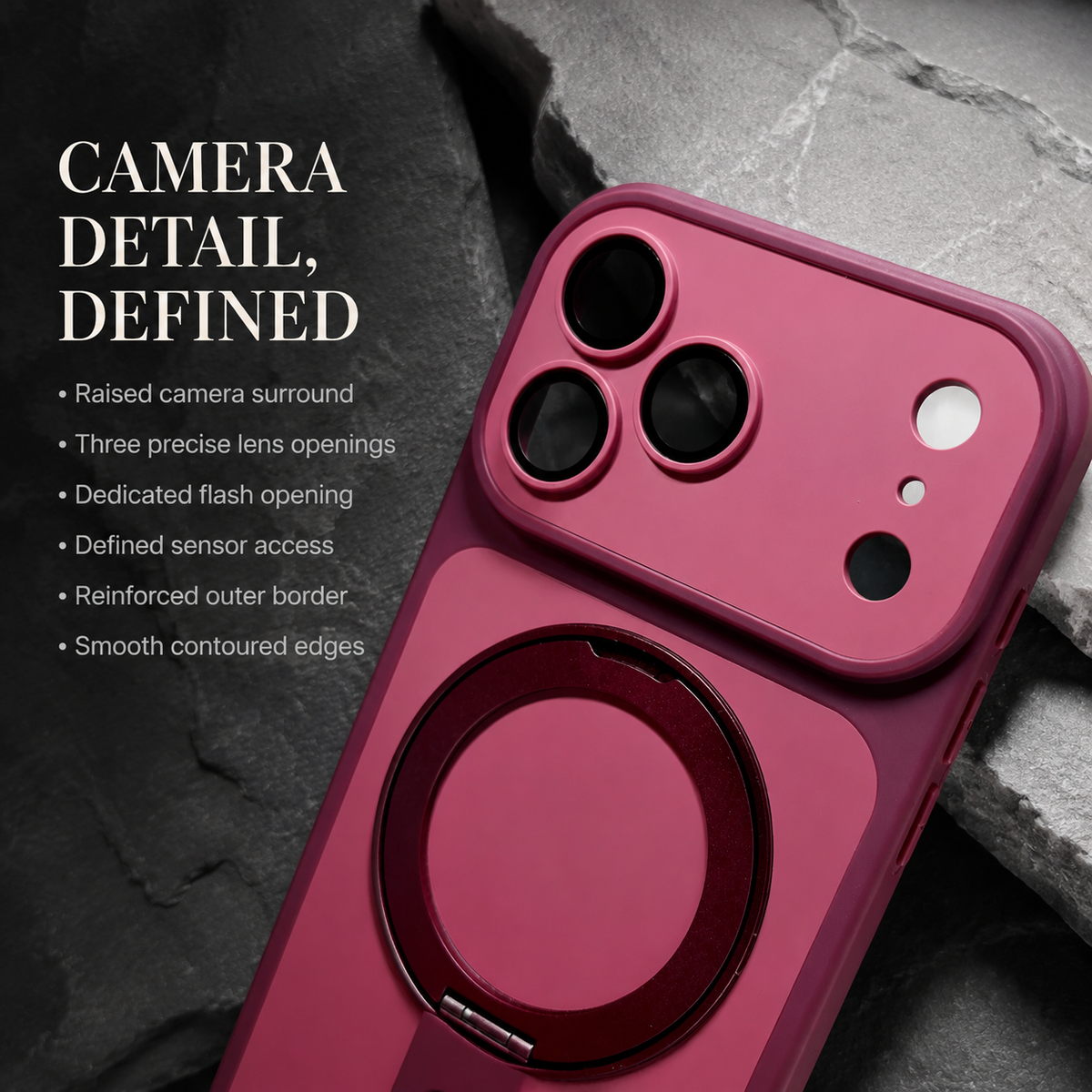 Premium iPhone Case Magnetic Ring Holder Metal Bracket Stand MagSafe Shockproof Slim Anti Drop Non Slip Durable Full Camera Protective Phone Cover Case