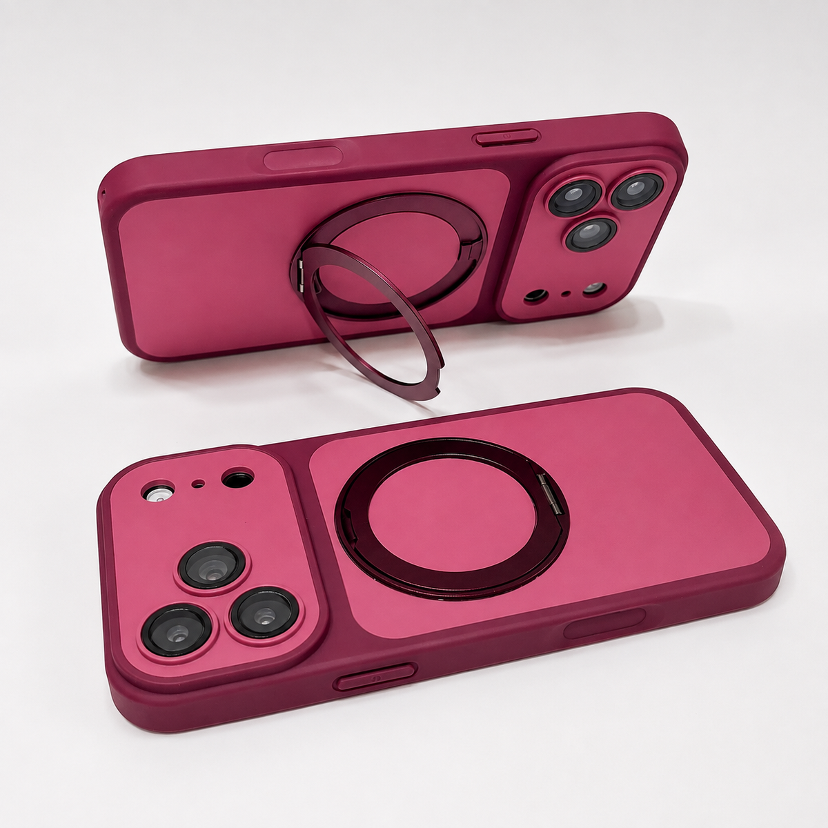 Premium iPhone Case Magnetic Ring Holder Metal Bracket Stand MagSafe Shockproof Slim Anti Drop Non Slip Durable Full Camera Protective Phone Cover Case