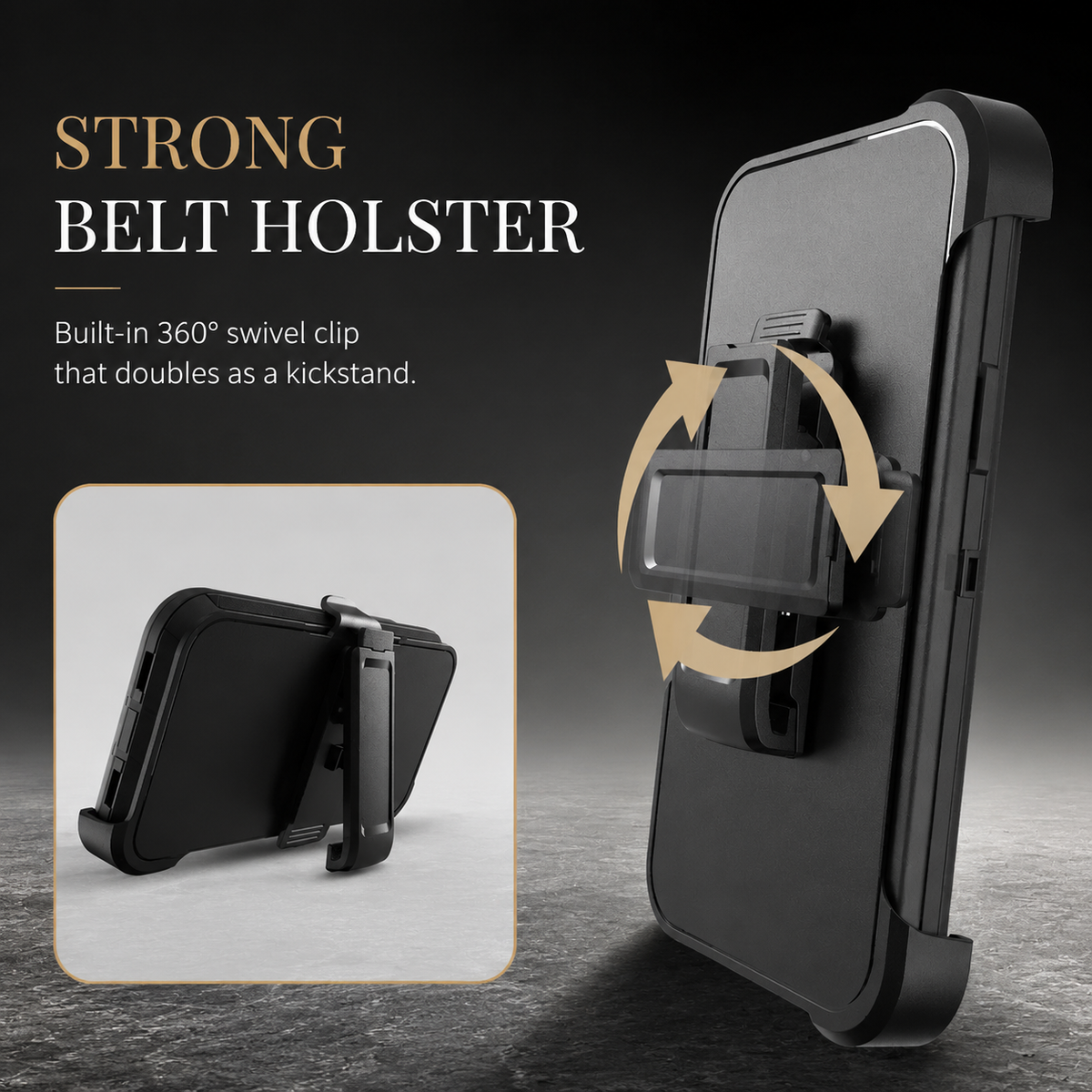 Premium iPhone Case Magnetic Rugged Defender Shockproof Armor Dual Layer Belt Clip Holder Protective Cover Full Port Protection Anti Slip Grip Heavy Duty Design
