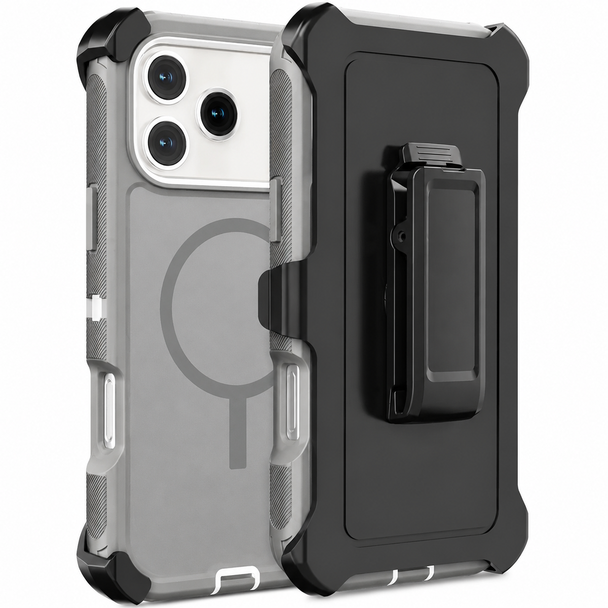 Premium iPhone Case Magnetic Rugged Defender Shockproof Armor Dual Layer Belt Clip Holder Protective Cover Full Port Protection Anti Slip Grip Heavy Duty Design