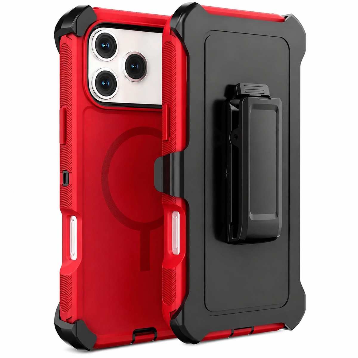 Premium iPhone Case Magnetic Rugged Defender Shockproof Armor Dual Layer Belt Clip Holder Protective Cover Full Port Protection Anti Slip Grip Heavy Duty Design