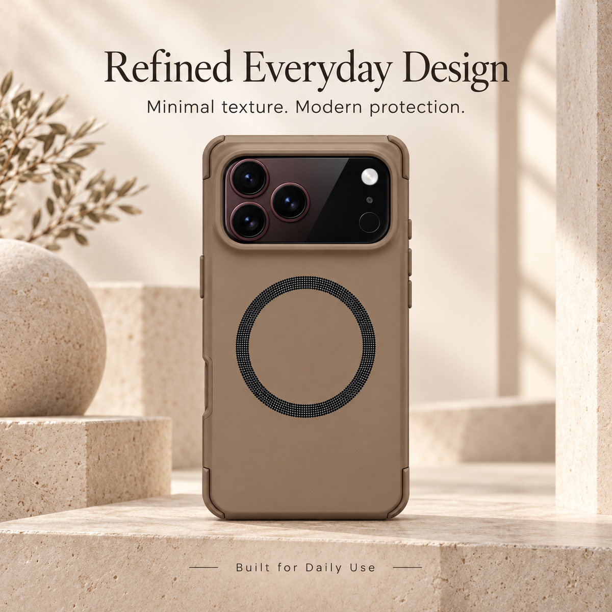 Premium iPhone Case Magnetic Spring Hinge Protection Tempered Glass Foldable Cover Shockproof Hard PC MagSafe Slim Durable Full Protective Phone Cover Case