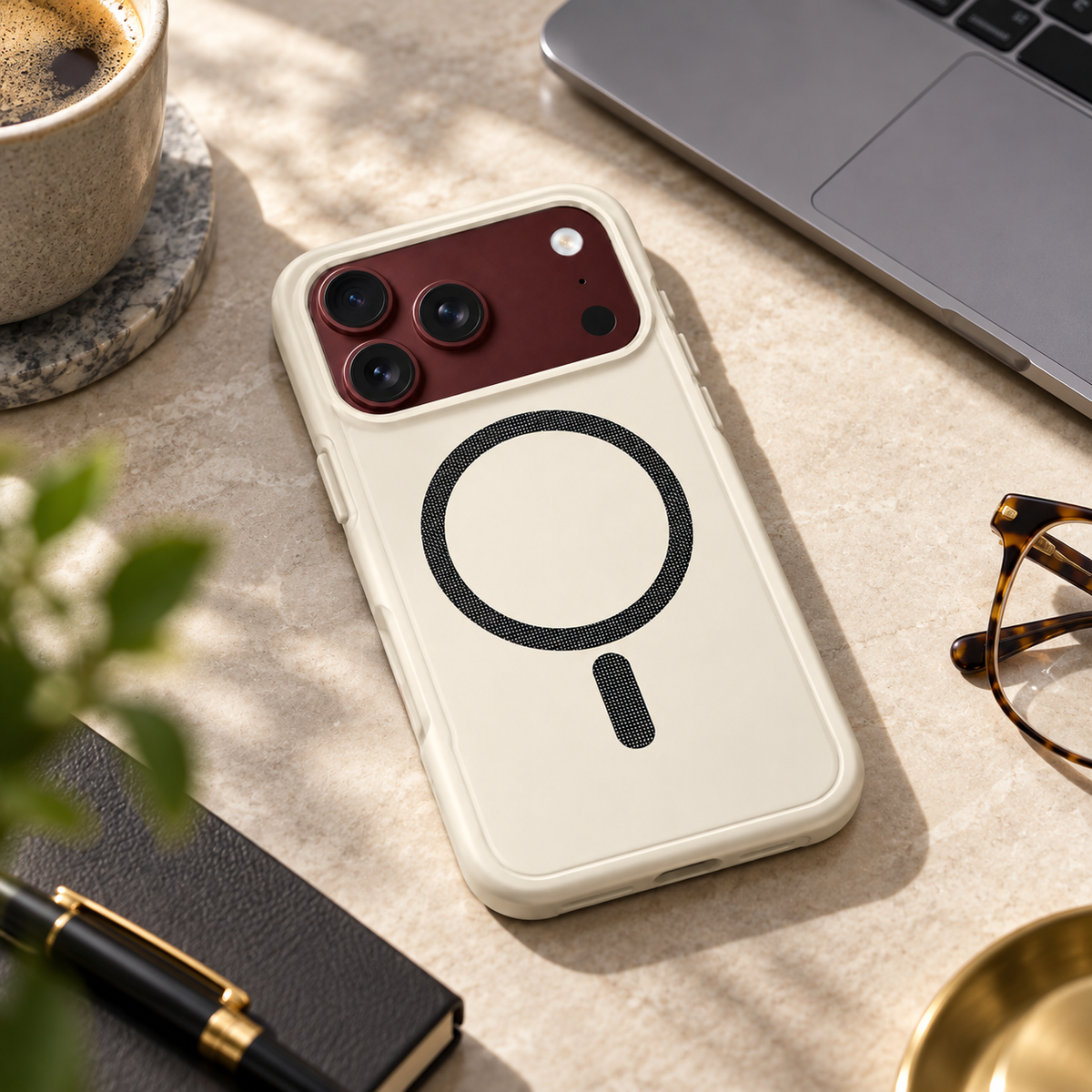 Premium iPhone Case Magnetic Spring Hinge Protection Tempered Glass Shockproof Hard PC MagSafe Slim Durable Anti Drop Full Protective Phone Cover Case