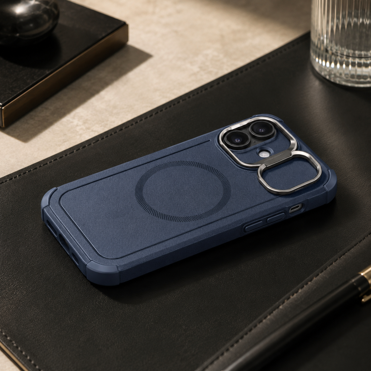 Premium iPhone Case Magnetic Stash Stand Military Grade Shockproof MagSafe Slim Anti Drop Camera Protection Durable Protective Kickstand Phone Cover Case