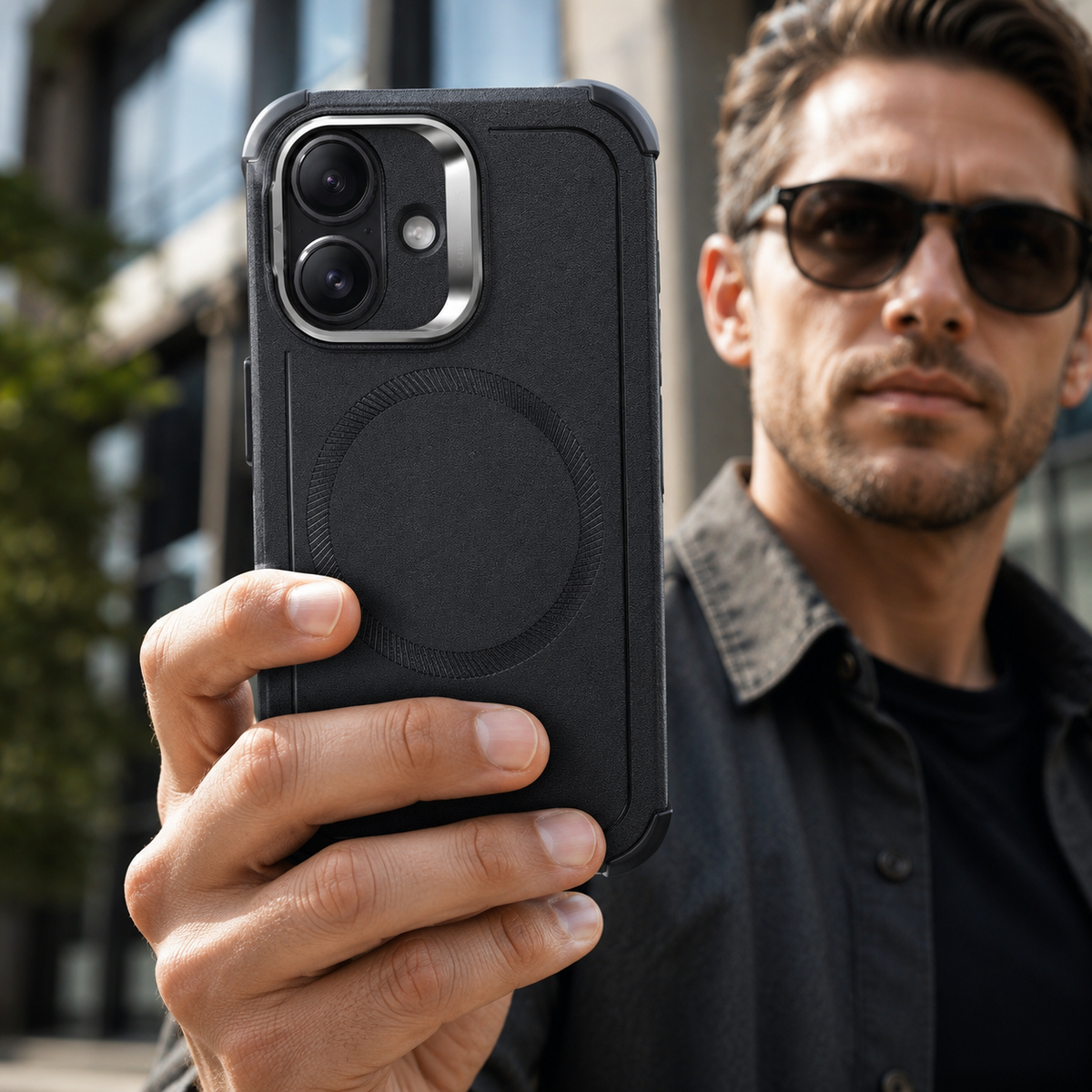 Premium iPhone Case Magnetic Stash Stand Military Grade Shockproof MagSafe Slim Anti Drop Camera Protection Durable Protective Kickstand Phone Cover Case