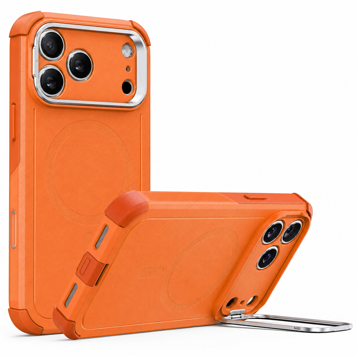 Premium iPhone Case Magnetic Stash Stand Military Grade Shockproof MagSafe Slim Anti Drop Camera Protection Durable Protective Kickstand Phone Cover Case