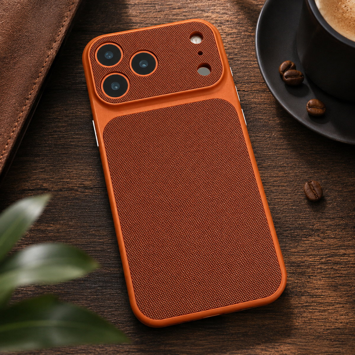 Premium iPhone Case Magnetic Woven Leather Textured Shockproof Protective Cover Hard PC Armor Anti Scratch Plating Slim Retro Non Slip Full Coverage