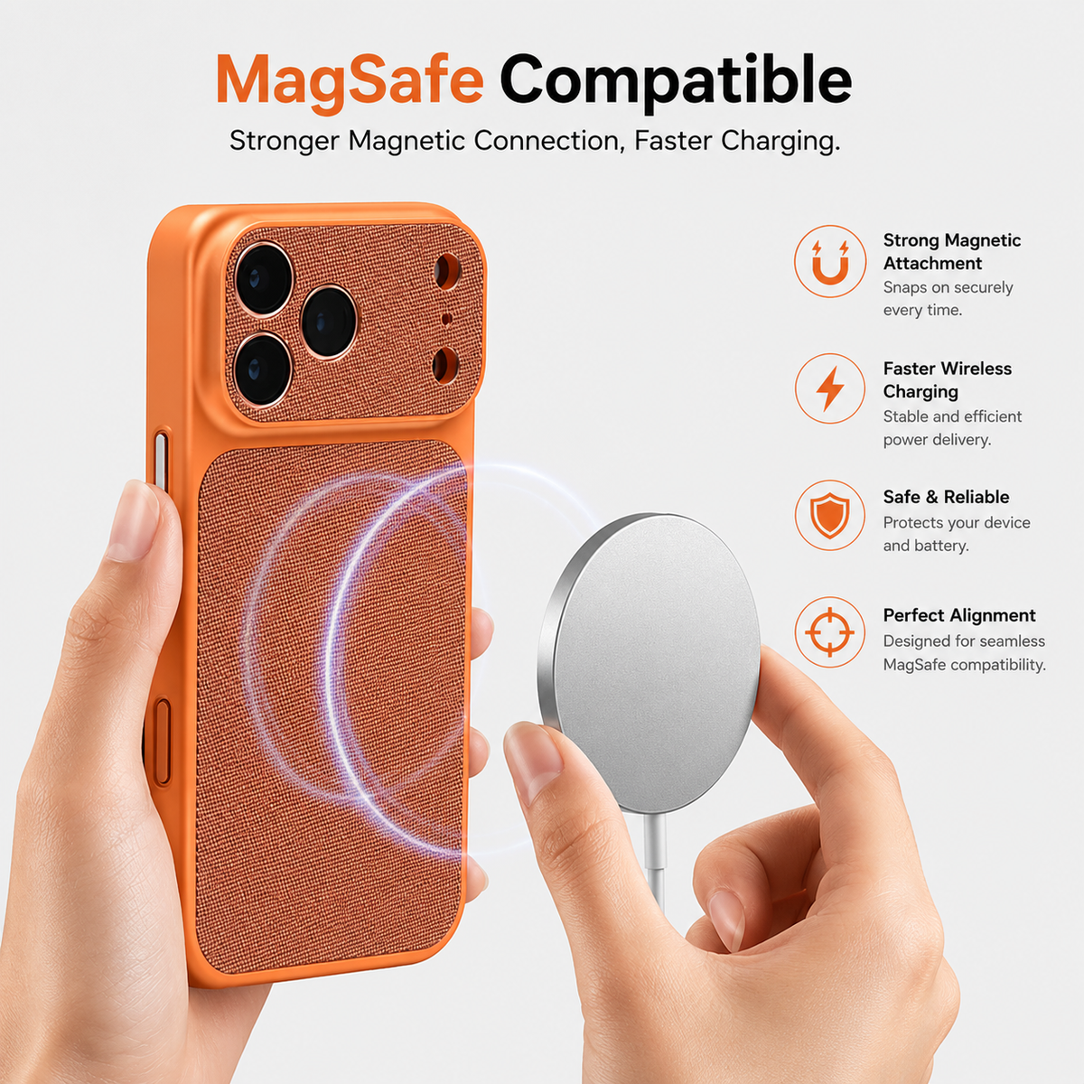 Premium iPhone Case Magnetic Woven Leather Textured Shockproof Protective Cover Hard PC Armor Anti Scratch Plating Slim Retro Non Slip Full Coverage