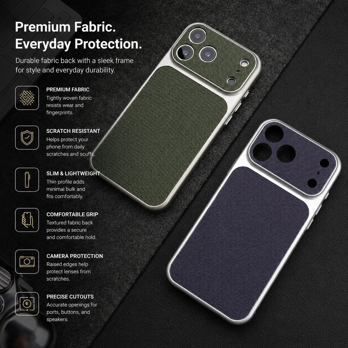 Premium iPhone Case Magnetic Woven Leather Textured Shockproof Protective Cover Hard PC Armor Anti Scratch Plating Slim Retro Non Slip Full Coverage