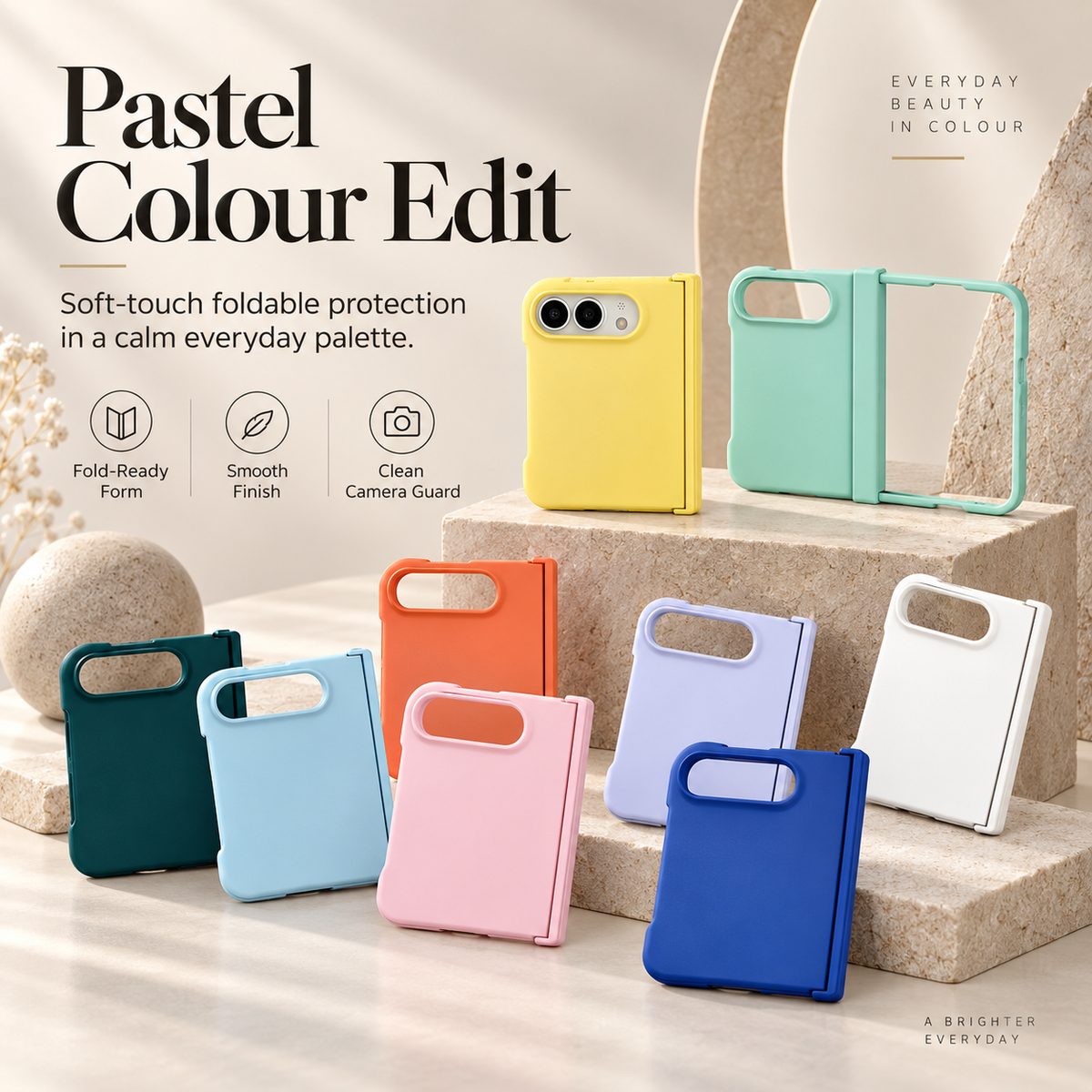 Premium iPhone Case Matte Candy Color Ultra Thin Foldable Cover Full Hinge Protection Shockproof Front Back Hard PC Slim Durable Protective Phone Cover Case