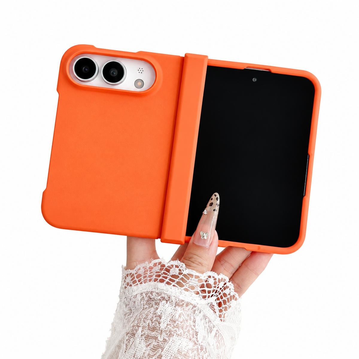 Premium iPhone Case Matte Candy Color Ultra Thin Foldable Cover Full Hinge Protection Shockproof Front Back Hard PC Slim Durable Protective Phone Cover Case