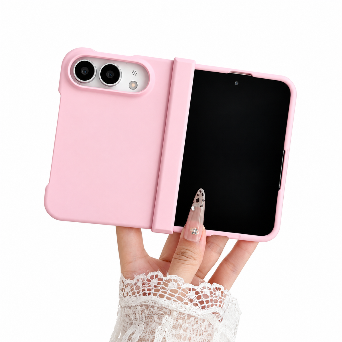 Premium iPhone Case Matte Candy Color Ultra Thin Foldable Cover Full Hinge Protection Shockproof Front Back Hard PC Slim Durable Protective Phone Cover Case
